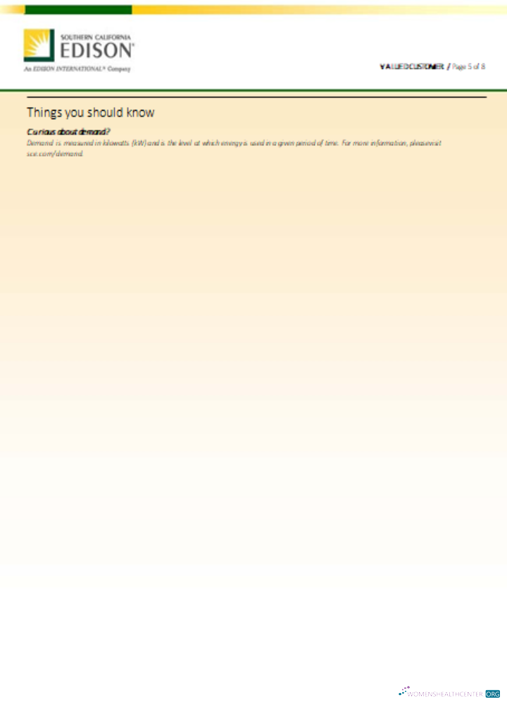 Download Southern California EDISON utility business bill, page 5, SCR Photoshop template